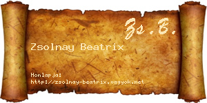 Zsolnay Beatrix névjegykártya
